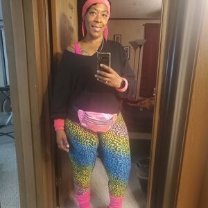 80s Halloween Leopard Print Women's Leggings Set plus more in Description